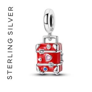 🌟 S925 Sterling Silver Suitcase Charm